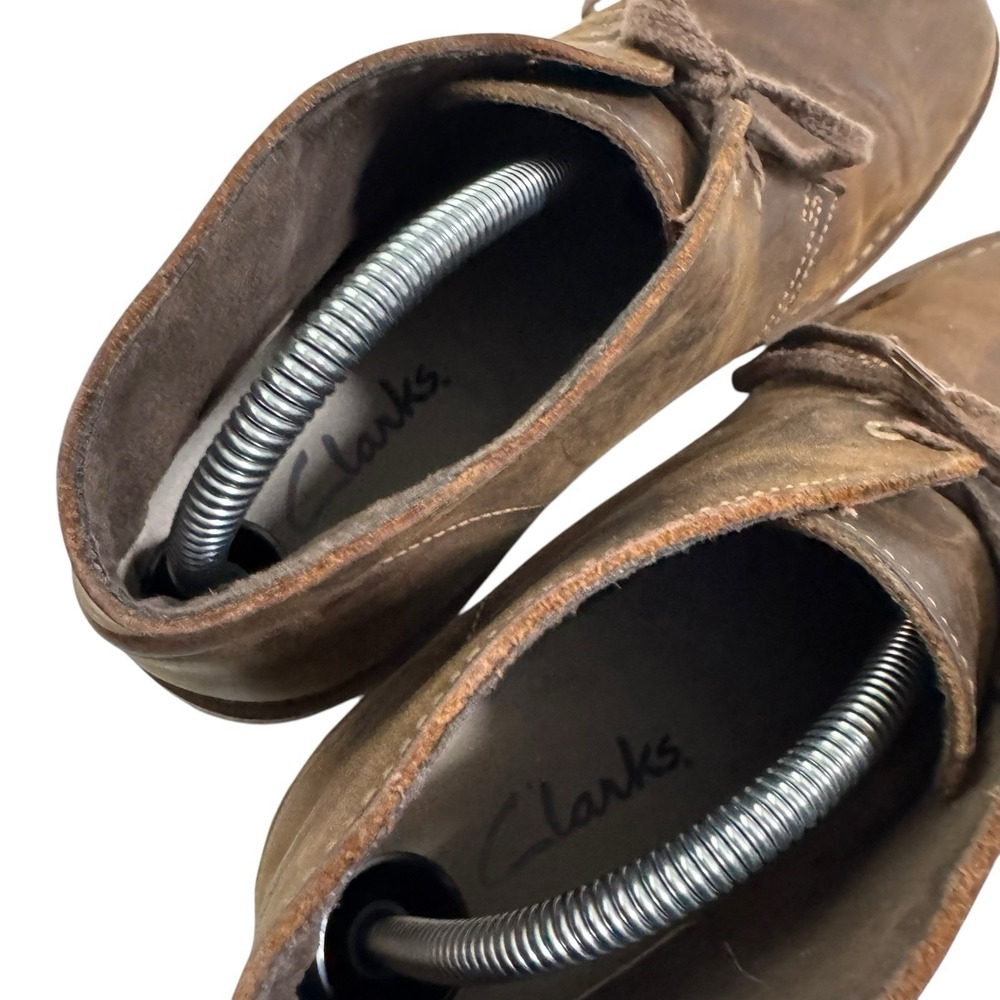 Clarks Bushacre 2 Beeswax Brown Leather Lace Up Chukka Boot Mens Sz 10 - Picture 9 of 12